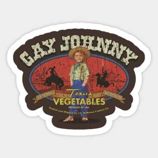 Gay Johnny Texas Vegetables 1946 Sticker